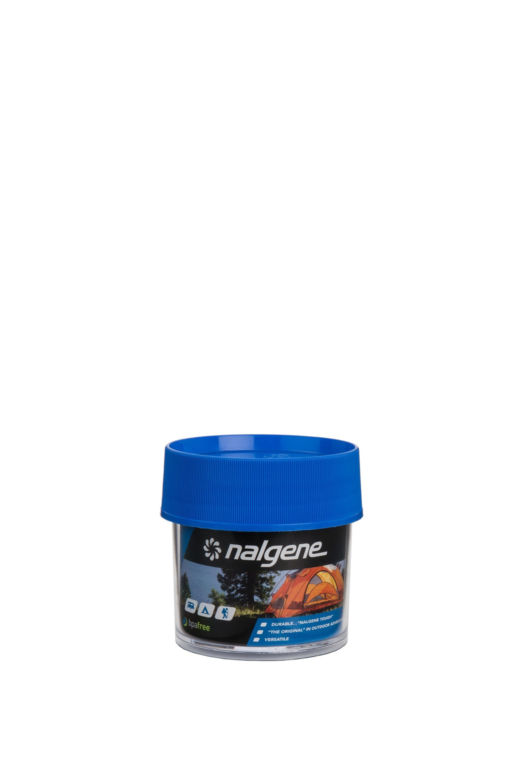 Nalgene product view: 4oz Storage Jar – Blue Lid E4 — 4oz Storage Jar – Blue Lid