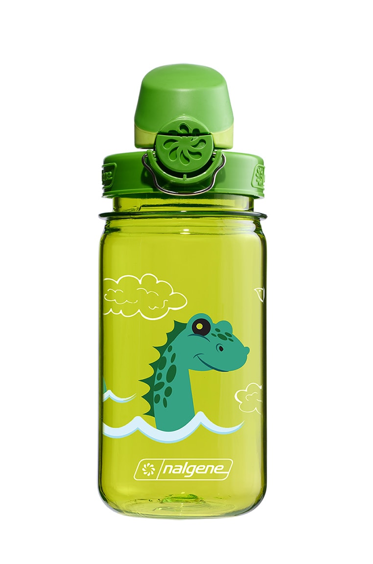 Nalgene product view: 12oz On-The-Fly Kids Lock-Top Bottle with Graphics K5 — 12oz On-The-Fly Kids Lock-Top Bottle with Graphics